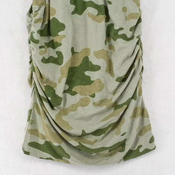 Sundry T-Shirt Dress Womens Camo Green Sleeveless Racerback Ruched Mini - Picture 6 of 8